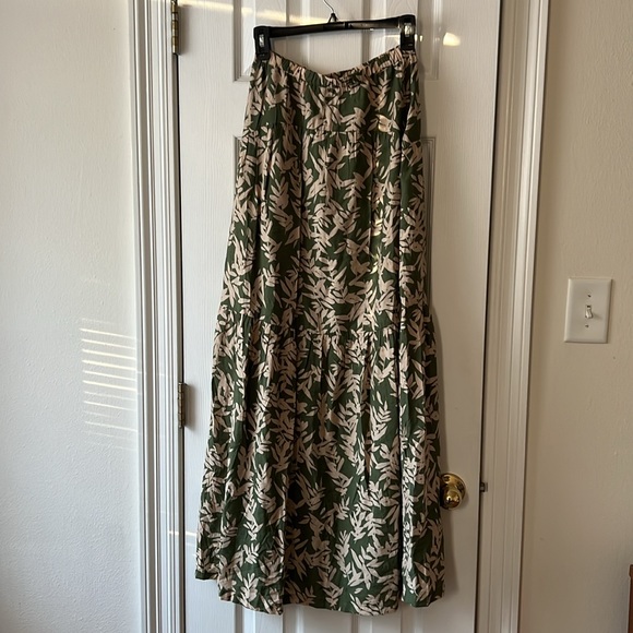 BA&SH Tally Botanical-print High-rise Woven Maxi Skirt in Green Size 0 | XS - Picture 12 of 13